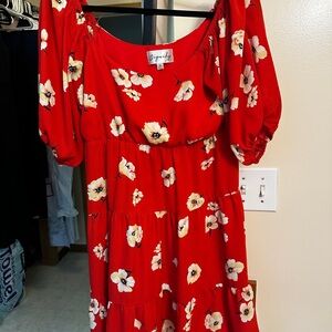 Signature Red Floral Women's Dress